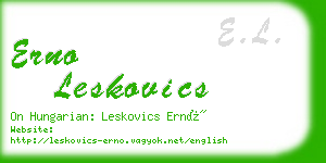 erno leskovics business card